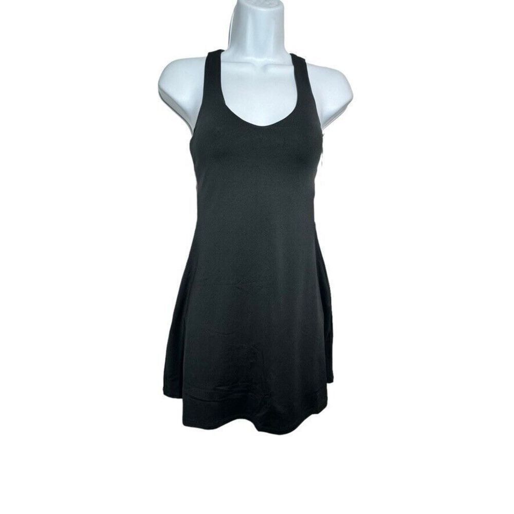 Girlfriend Collective Lola v-neck dress black size smal